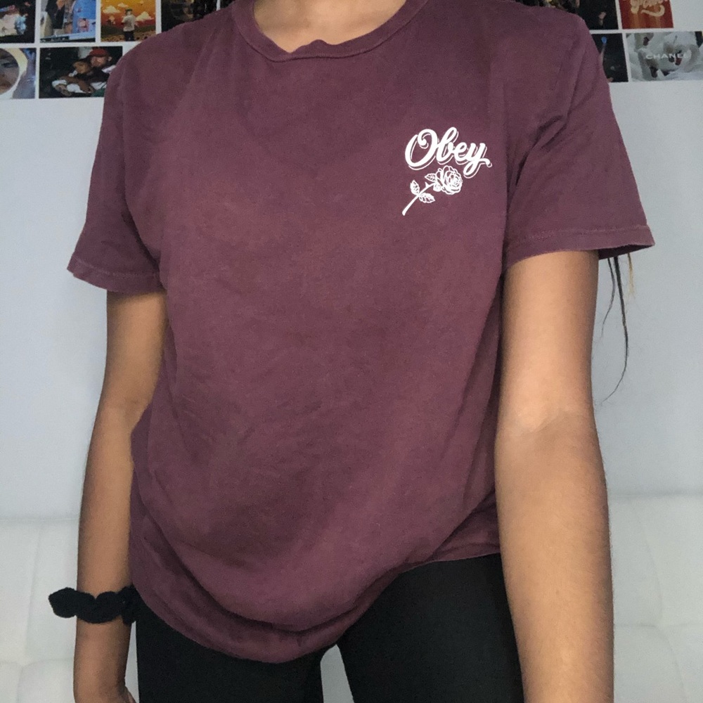 Women's Maroon Obey T-Shirt